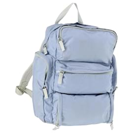 PRADA Rucksack aus Nylon hellblau Silber authentisch 169576