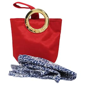 Céline CELINE Set di Pochette in Nylon con Fazzoletti Rosso Oro Auth 170797V