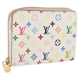 LOUIS VUITTON Monedero Zippy Monograma Multicolor Blanco M93741 Auth 169934