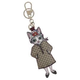 GUCCI GG Supreme Edizione limitata Giappone Yuko Higuchi Cat BO Charm Beige 171170SAM