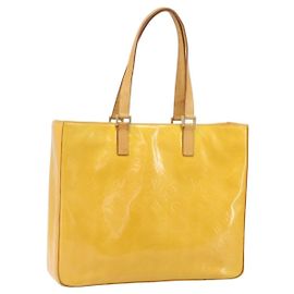 LOUIS VUITTON Borsa Tote Columbus Monogram Vernis Giallo Lime M91047 Auth BA10623