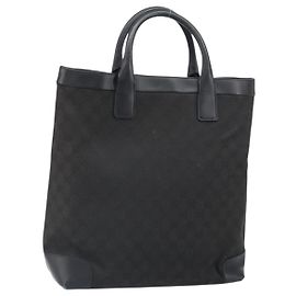 Bolsa de mão em canvas GG Gucci Preta 002 1121 Auth bs33294