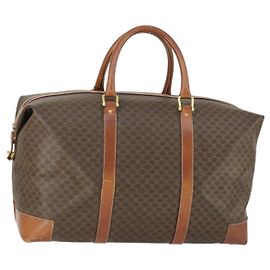 Céline Borsa Boston in tela Macadam CELINE in pelle PVC marrone oro Auth ki6396