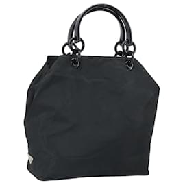 PRADA Borsa a mano in nylon nero argento Auth 171648