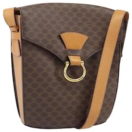 Céline Borsa a Spalla in Tela Macadam CELINE in Pelle PVC Marrone Oro Auth 171119