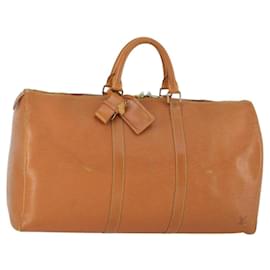 LOUIS VUITTON Epi Keepall 50 Borsa Boston Marrone M42968 LV Auth 168114