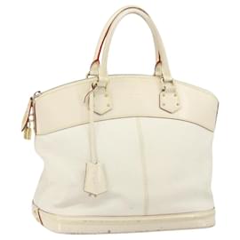 LOUIS VUITTON Borsa a Mano Suhari Lockit MM Pelle Bianca M91874 LV Auth 169782