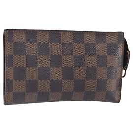 LOUIS VUITTON Pochette Marais Damier Ebene LV Auth ep13046