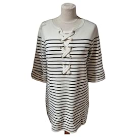 Maje Gestreiftes Kleid Schwarz Weiß