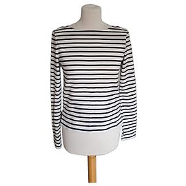 Petit Bateau Gestreiftes Langarm-T-Shirt mit offenem Rücken
