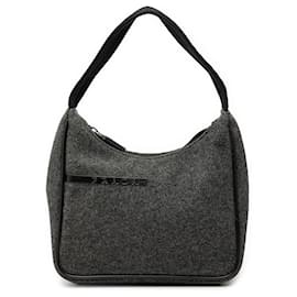 Graue Sportlinie Wollschultertasche von Prada
