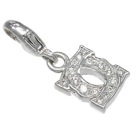 Pendente Charm Baby 2C Cartier in Oro Bianco 18K con Diamanti