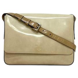 Borsa a spalla in pelle beige Prada