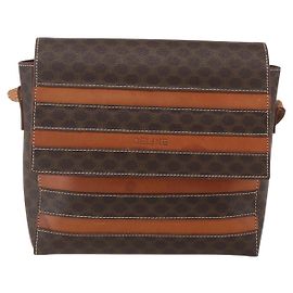 Céline Celine Vintage Macadam Canvas and Leather