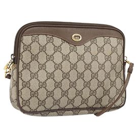 Gucci Borsa a Spalla GG Supreme PVC Beige Oro 97 02 068 Auth 170761