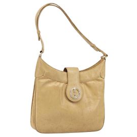 Borsa a Spalla in Pelle Beige Oro GUCCI 007 112 0094 Auth ti3745