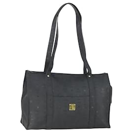 Borsa tote MCM Logogram Vicetos PVC Nero Oro Auth 162533