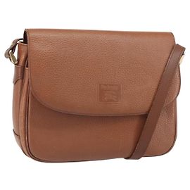 Borsa a Spalla Burberrys in Pelle Marrone Oro Auth bs33288