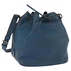 LOUIS VUITTON Bolsa de Hombro Petit Noé Epi Azul M44105 LV Auth ka2419
