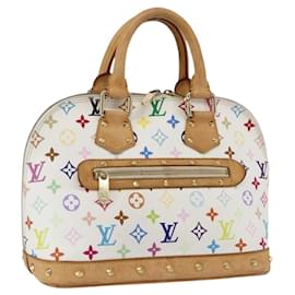 LOUIS VUITTON Borsa a Mano Alma Monogram Multicolore Bianca M92647 LV Auth BA10658