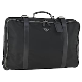 PRADA Custodia Valigia Nylon Pelle Nera Argento Auth 165055 - Prada