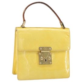 LOUIS VUITTON Borsa Spring Street Monogram Vernis Giallo Lime M91068 Auth BA10357