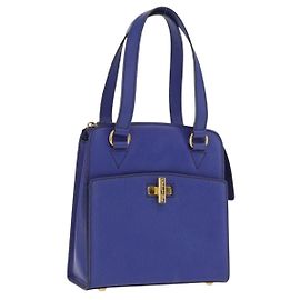 Borsa a mano CÉLINE Circle in pelle viola e oro Auth 171089