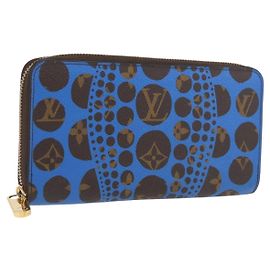 Louis Vuitton Cartera Zippy Monogram Yayoi Kusama Azul M60448 LV Auth 168048SAV