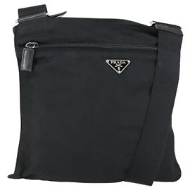 Borsa a Spalla PRADA Nylon Nero Argento Autentica ep12954