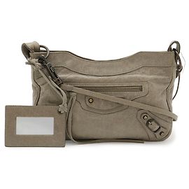 Bolsa de ombro em couro greige Balenciaga