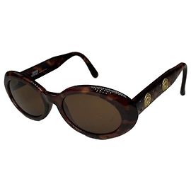 Gafas de sol vintage Gianni Versace de leopardo marrón