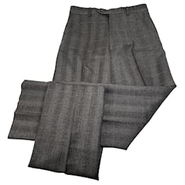 Pantalones de lana a cuadros vintage Dior antracita