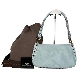 Borsa in pelle scamosciata monogramma Bottega Veneta vintage turchese
