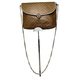 Borsa in pelle marrone Celine Paris Triomphe Monogram con catena vintage - Céline