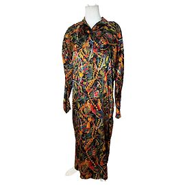 Abito in seta multicolore astratto vintage Gucci L