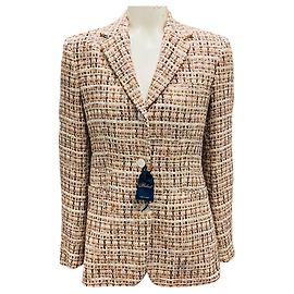 Autre Marque Blazer de Tweed Metálico Marfil / Cobre Belvest