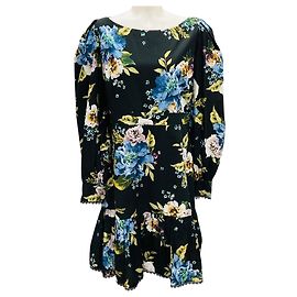 Vestido Mini Floral Rydal Carnation Bouquet Negro de Erdem