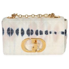 Borsa a catena Christian Dior in denim Tie Dye Multicolor Cannage Small Caro