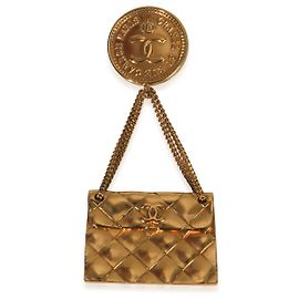Spilla Vintage Matelassé Placcata Oro Chanel