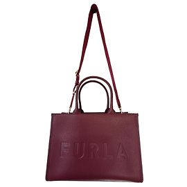 Borsa tote grande in pelle bordeaux FURLA nuova +
Tracolla in pelle e nastro bordeaux