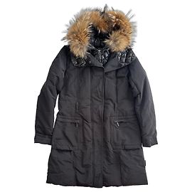 Chaqueta larga Moncler negra