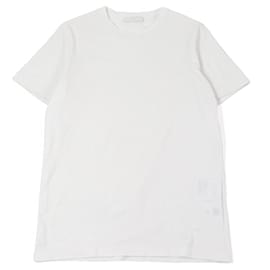 T-shirt in cotone con logo ricamato Prada