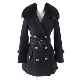 Abrigo Trench de Lana de Angora Raccoon Blue Label Burberry