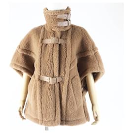 Max Mara RODANO TEDDY BEAR Poncho aus Seide in Camel