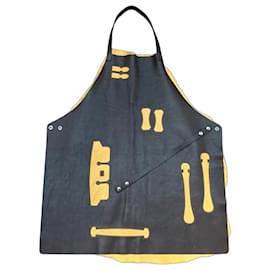 Grembiule in pelle piccolo H Hermès nero giallo