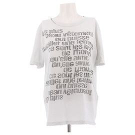 Camiseta de algodón blanca Saint Laurent