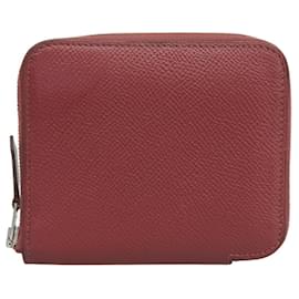 Porte-monnaie compact Azap Silkin d'Hermès en rouge
