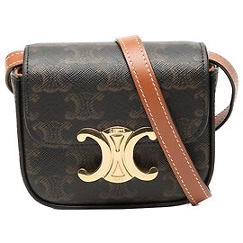 Céline Celine Mini Triomphe in Tela Rivestita Claude Marrone