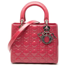 Dior Rosa Medio Patente Cannage Lady Dior