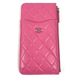 Lange Geldbörse aus rosa Leder von Chanel